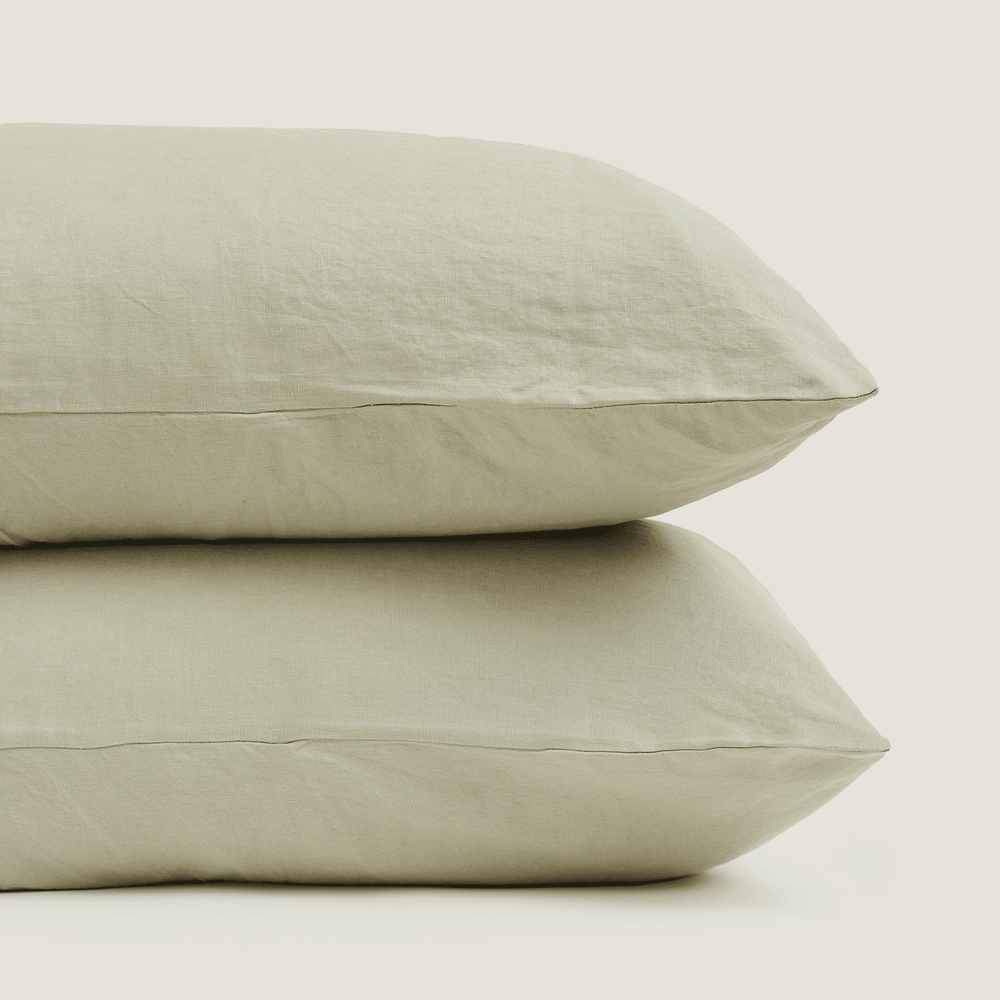 Sage Flax Linen Pillowcase