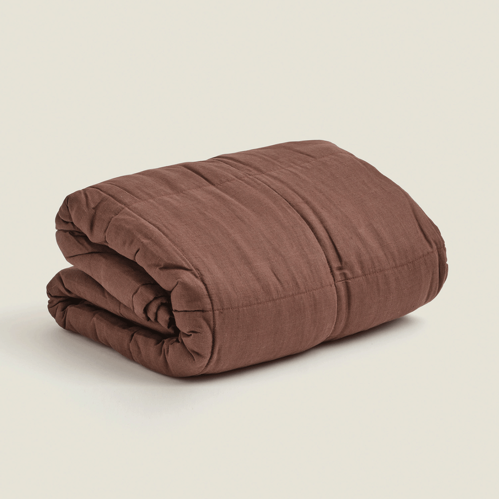 Chocolate Flax Linen Quilt Cover