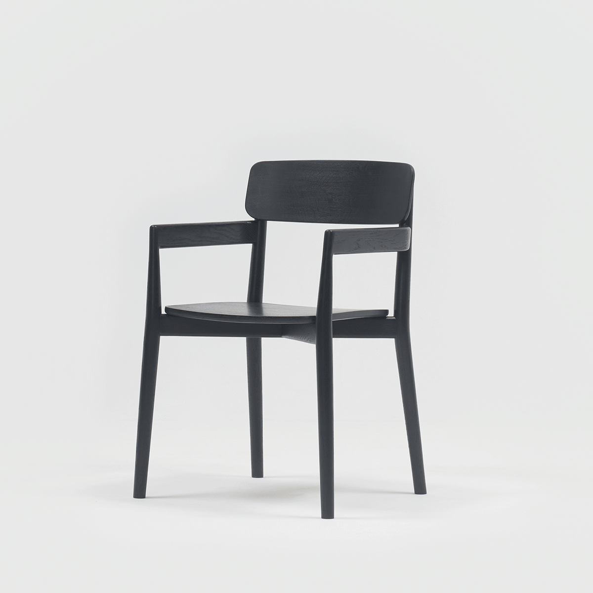 MIRA CARVER Dining Chair - With Arms, Black Oak