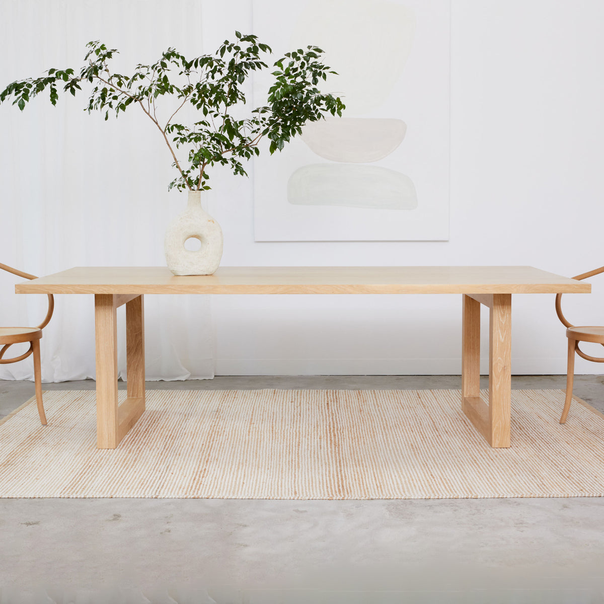 LUXA Rectangle Dining Set (6 Seater - Natural) - 2200mm