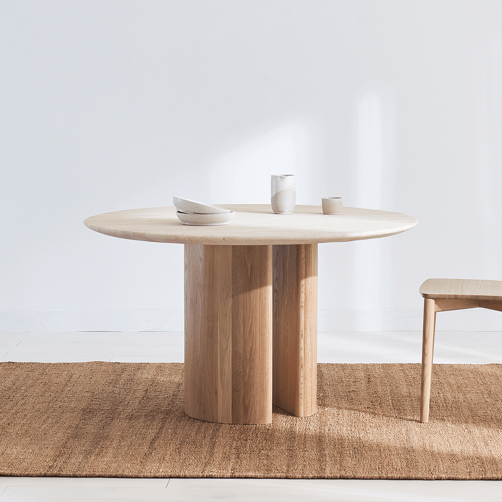 OSTARA Round Travertine Dining Table