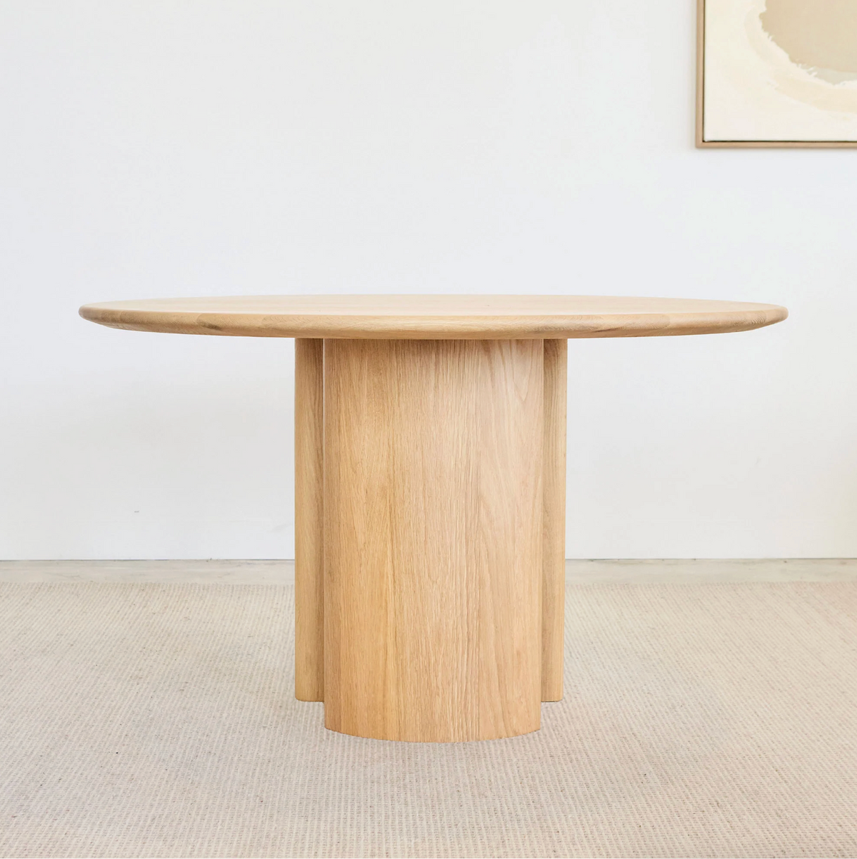 Ostara Oak Dining Set (4 Seater - Leather) - 1250mm