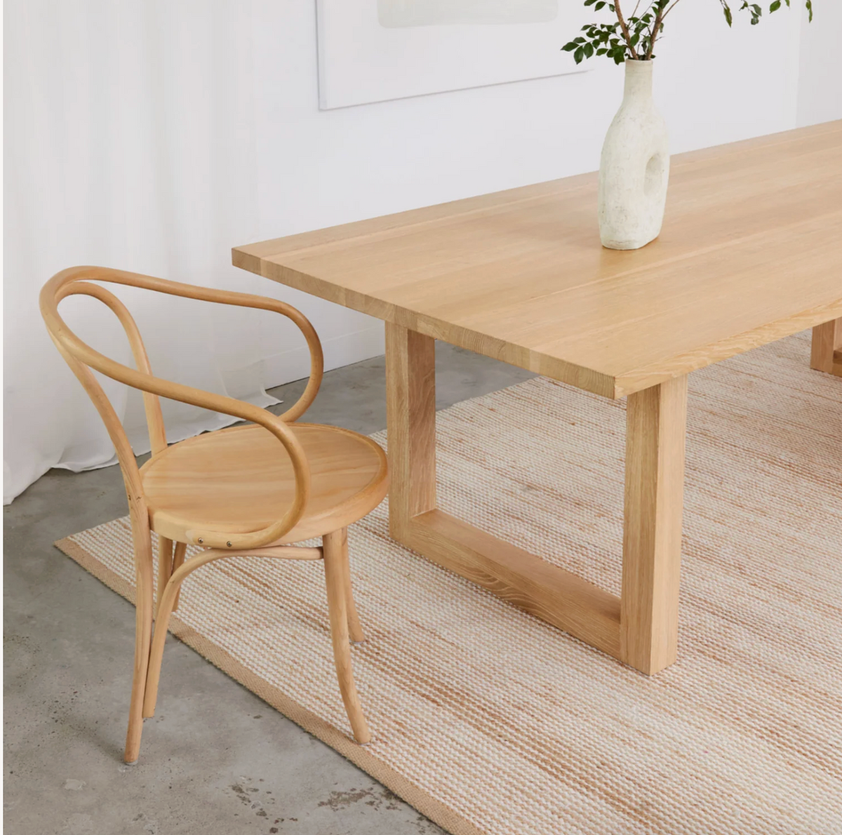 Luxa Rectangle Dining Set  (4 Seater - Natural ) - 1800mm