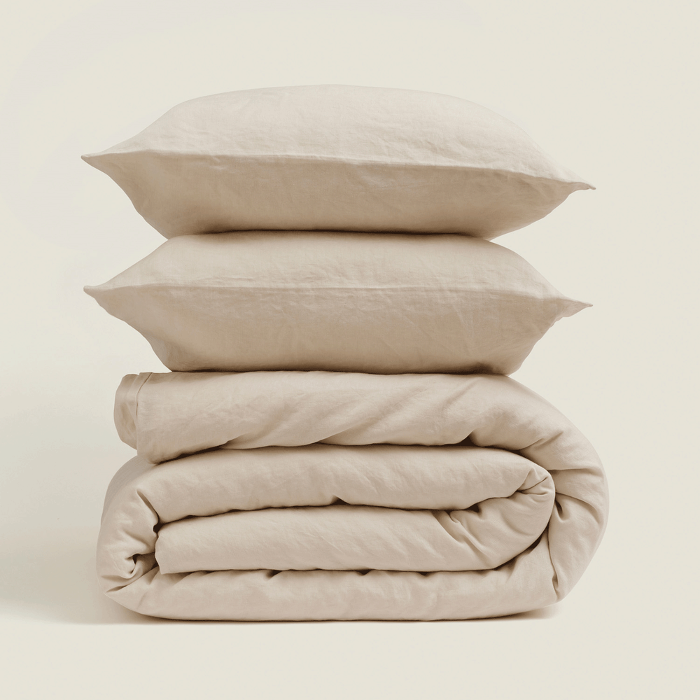 Cream Flax Linen Duvet Cover