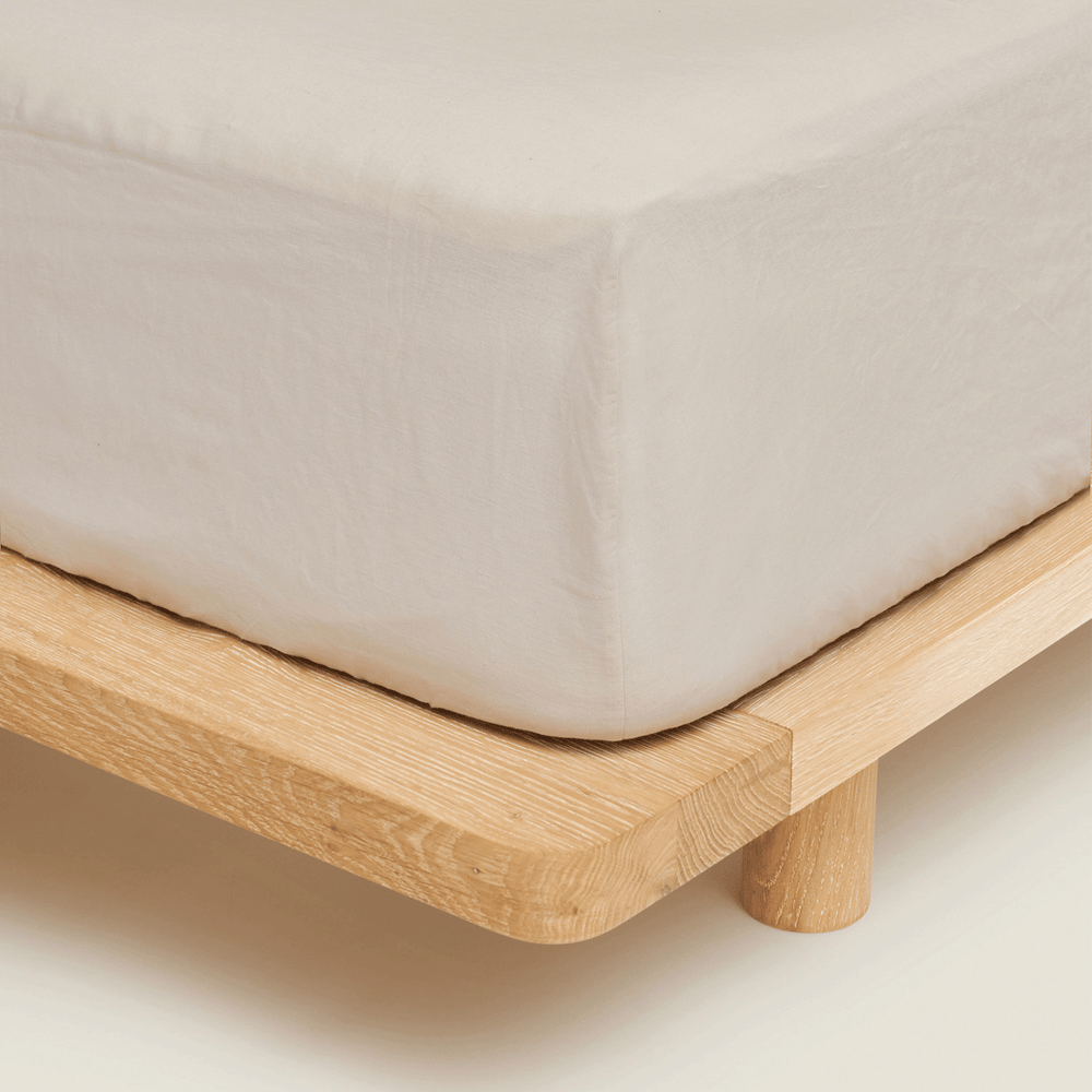 Cream Flax Linen Fitted Sheet