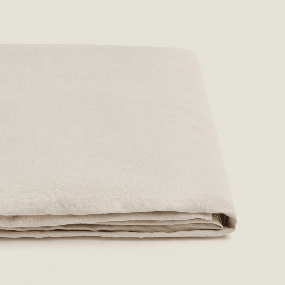Cream Flax Linen Flat Sheet