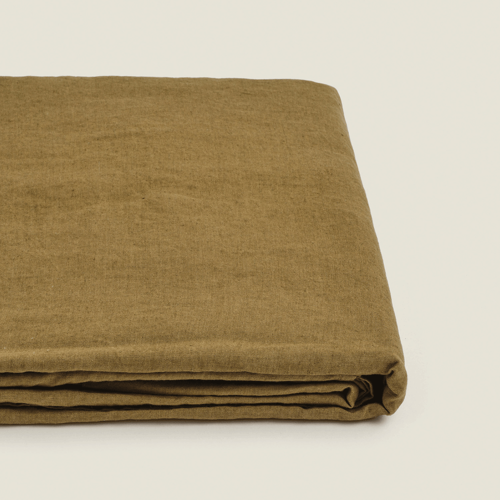 Olive Flax Linen Flat Sheet