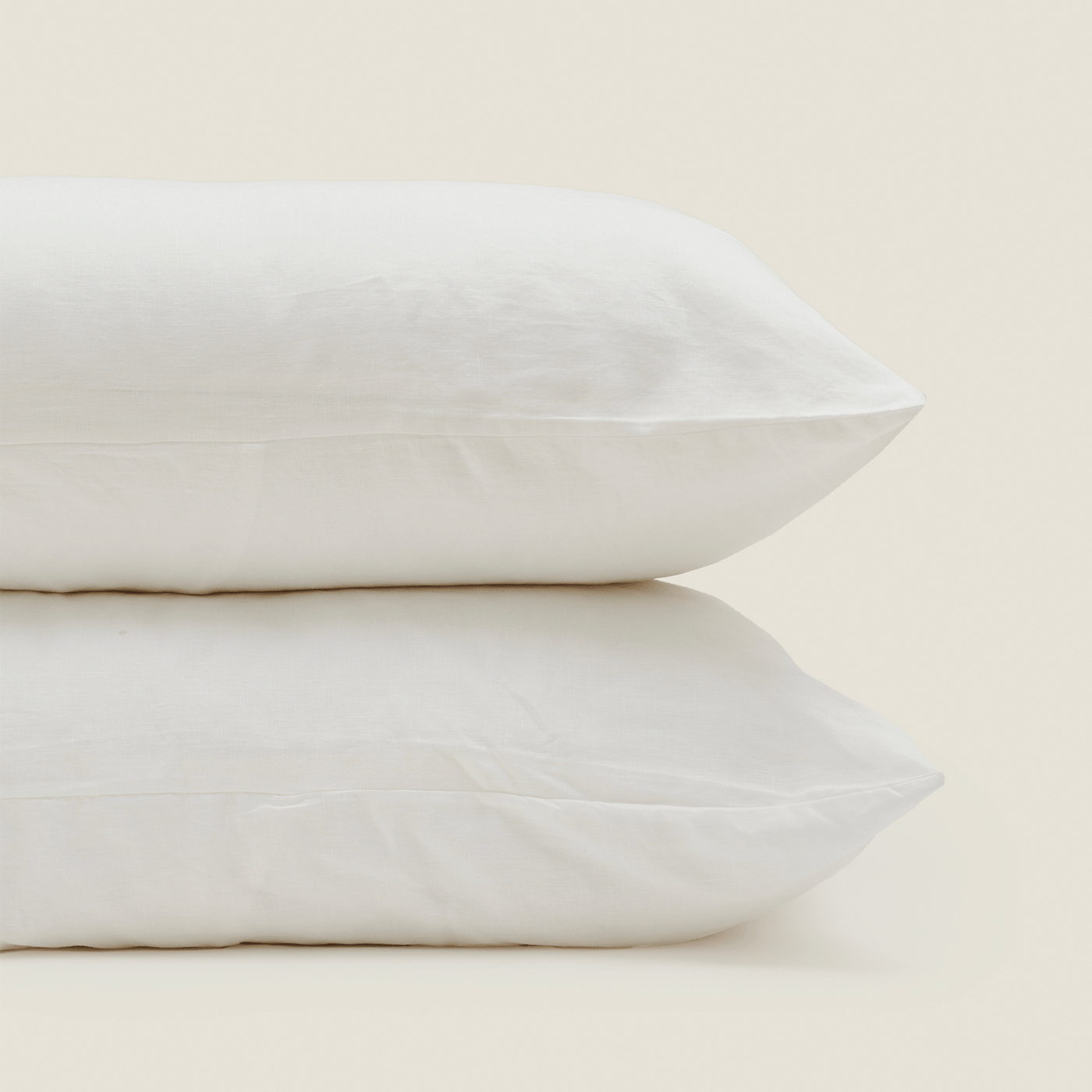 White Flax Linen Pillowcase