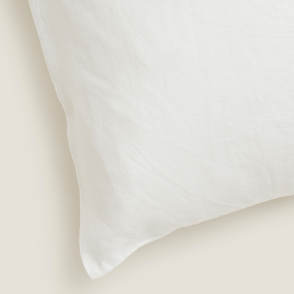 White Flax Linen Pillowcase
