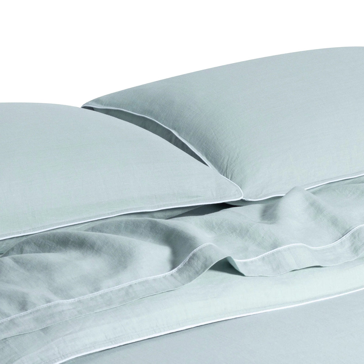 PIPED QUILT SET | AZURE/WHITE