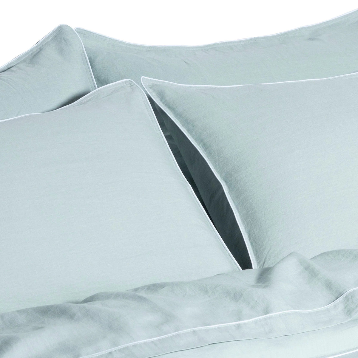 PIPED QUILT SET | AZURE/WHITE