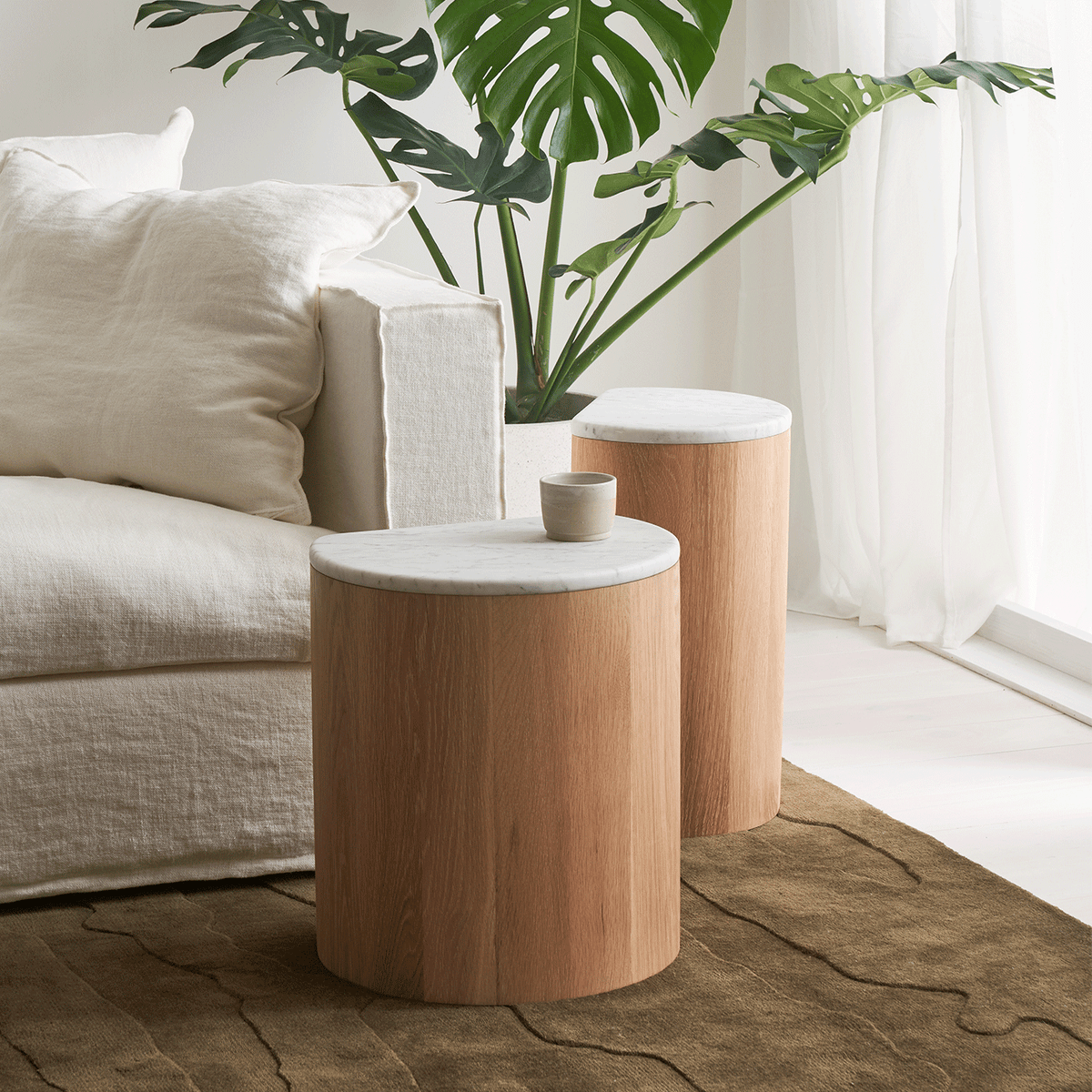 JUNO Carrara Marble Side Table