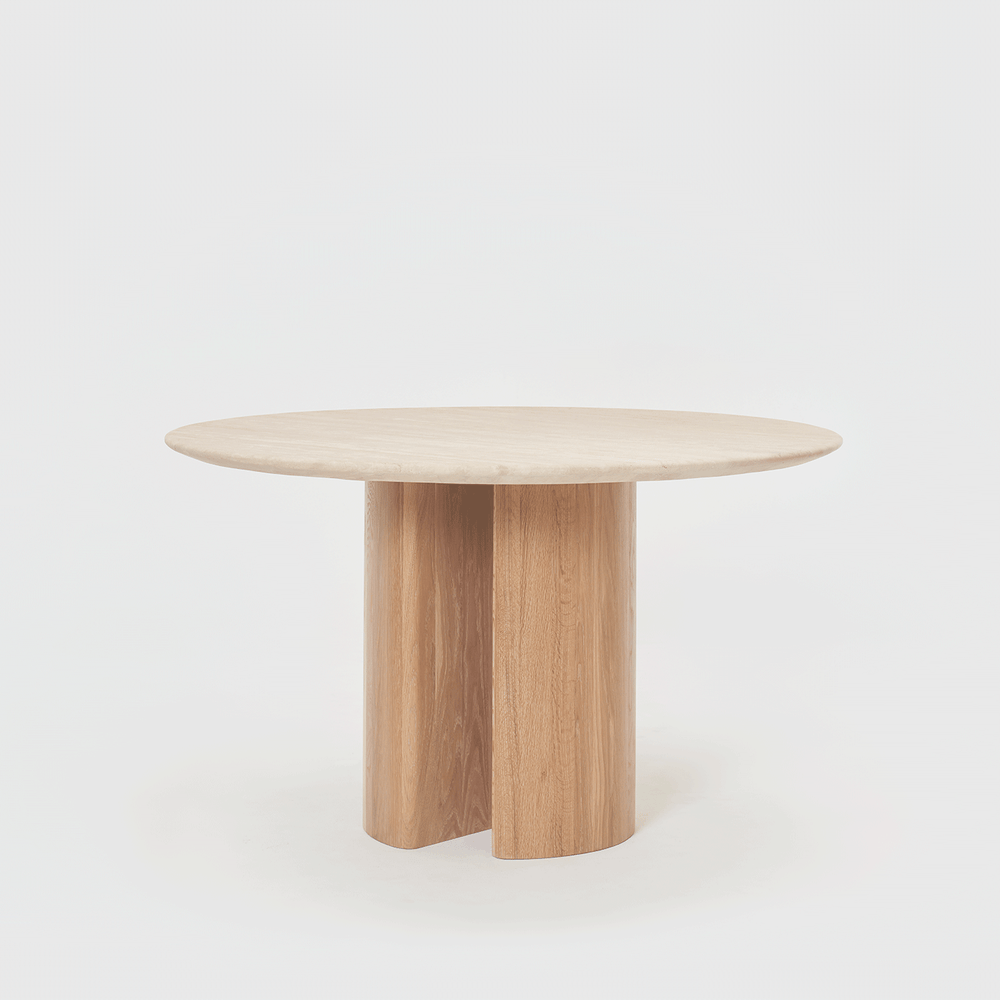 OSTARA Round Travertine Dining Table