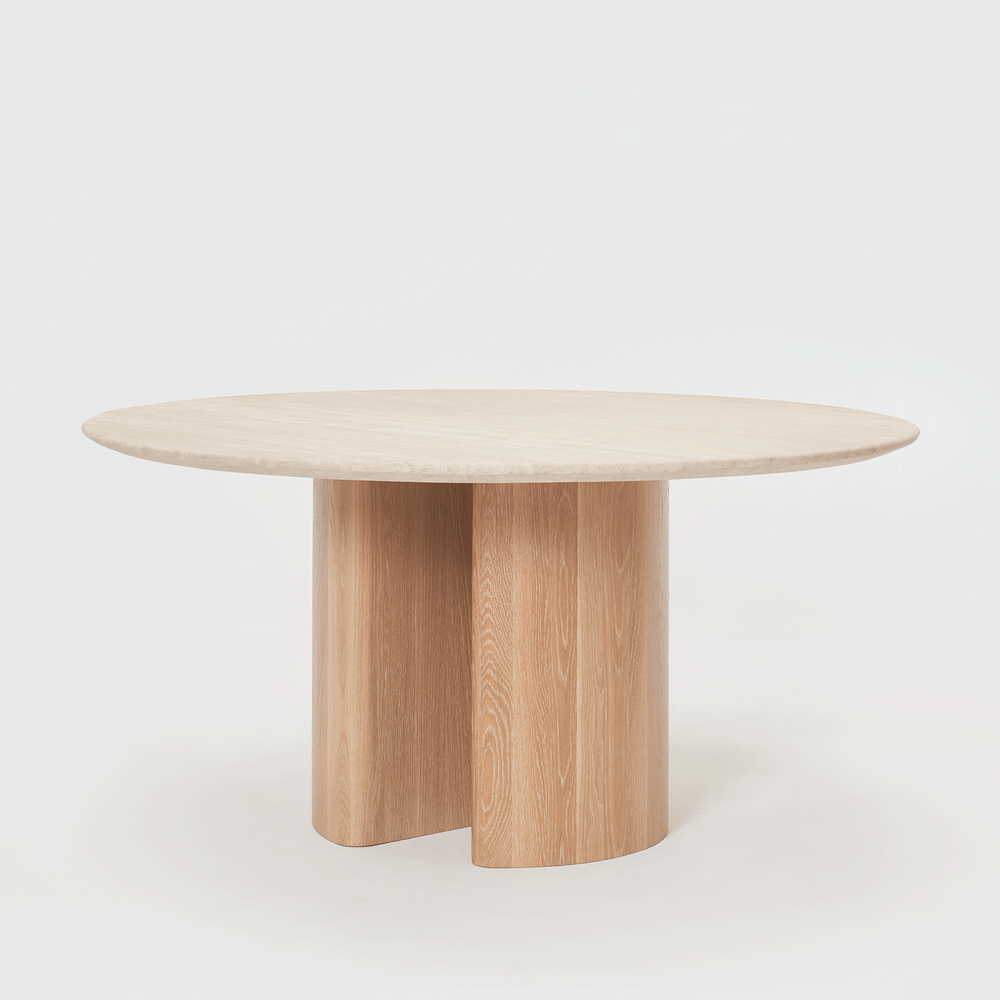 OSTARA Round Travertine Dining Table