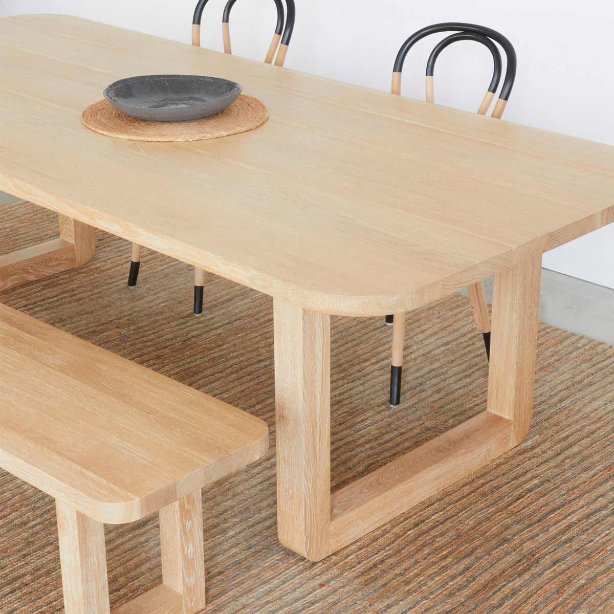 Nova Rectangle Dining Set (6 Seater - Natural) -  2200mm