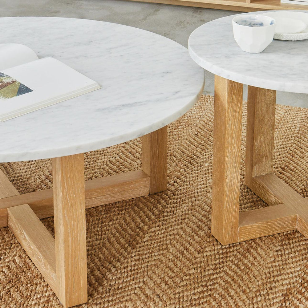 Kara Round Marble Side Table-Side Table-Totem Road