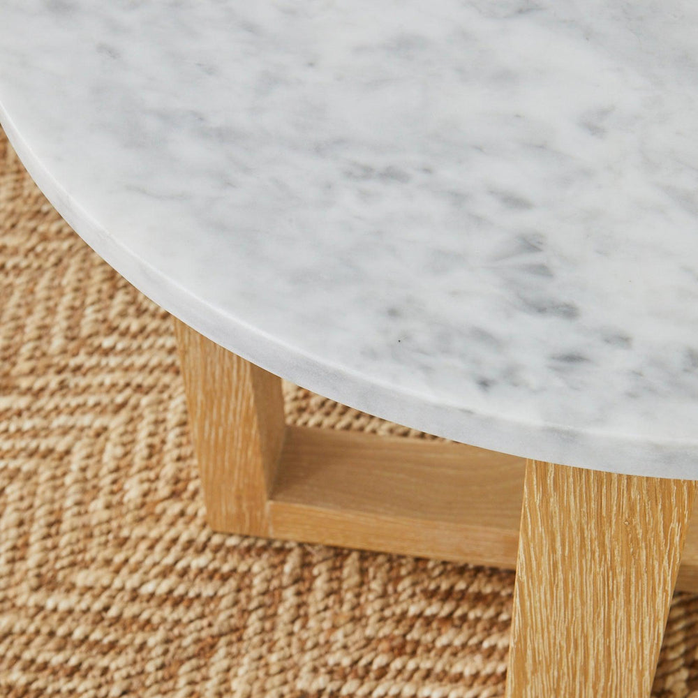 Kara Round Marble Side Table-Side Table-Totem Road